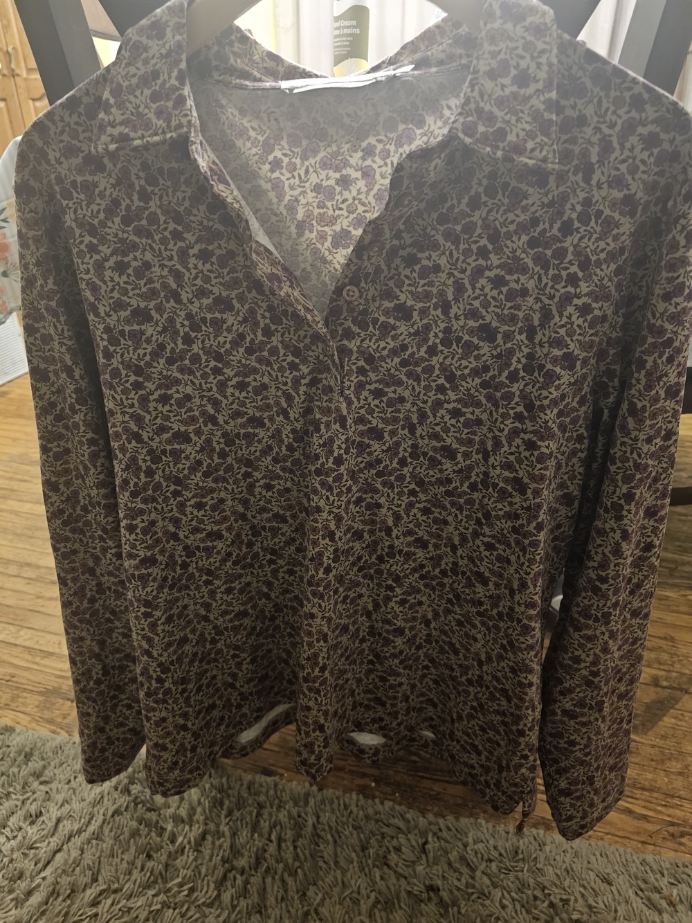 Simons Purple Floral Button-Front Blouse